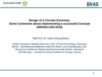 Design of a Circular Economy:  Some Comments about implementing a successful Concept  (HERAKLION