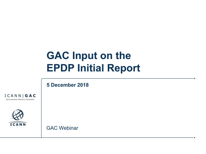 gac input on the epdp initial report