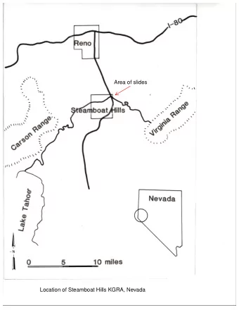 Area of slides  Location of Steamboat Hills KGRA, Nevada  Generalized geologic map of the Steamboat