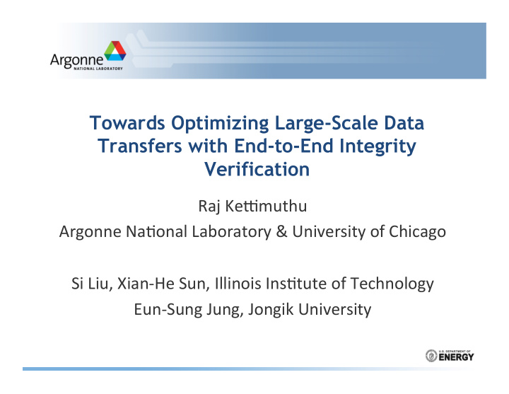 towards optimizing large scale data transfers with end to