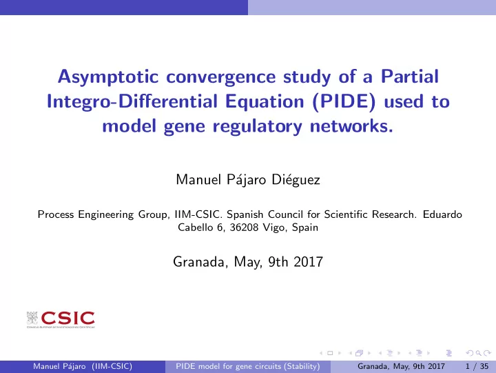 asymptotic convergence study of a partial integro