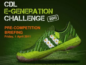 PRE-COMPETITION  1 April 2011, Friday  BRIEFING  Friday, 1 April 2011  Programme  Welcome!  -