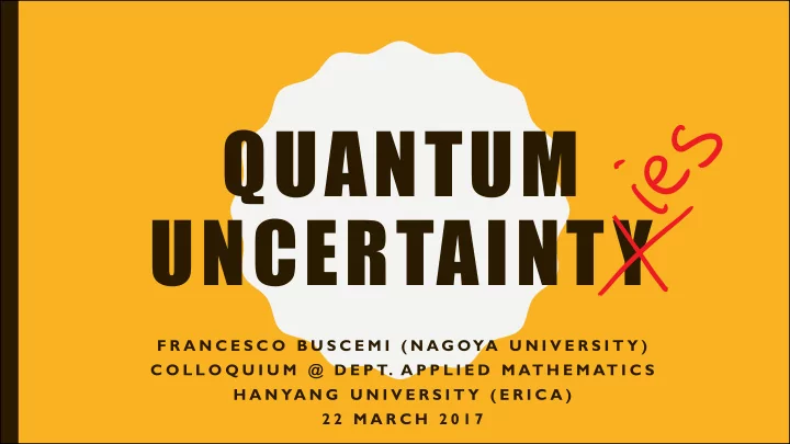 quantum uncertainty