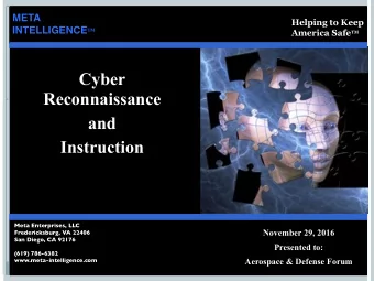 Cyber    CORPORATE ASSESSMENTS &amp;  TRAINING    Reconnaissance  INVESTIGATIONS &amp;
