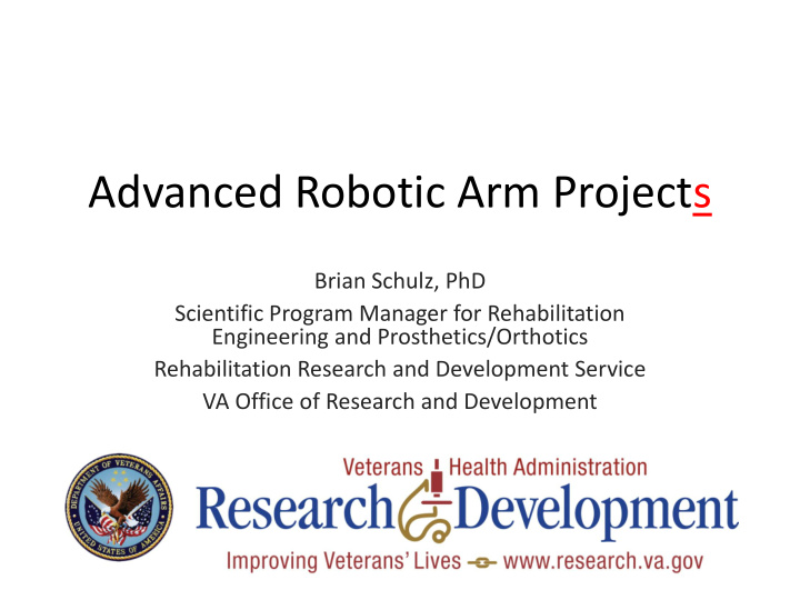 advanced robotic arm projects