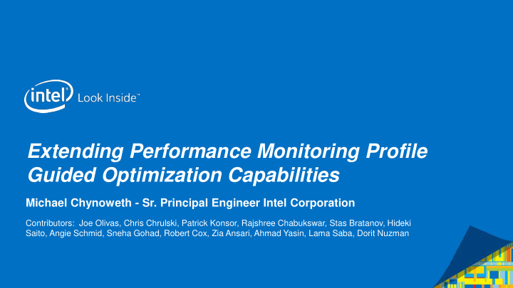 extending performance monitoring profile