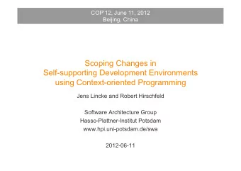 Scoping Changes in  Self-supporting Development Environments using Context-oriented Programming