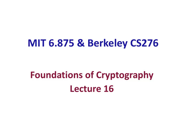 mit 6 875 berkeley cs276