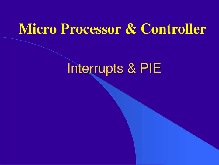 micro processor controller