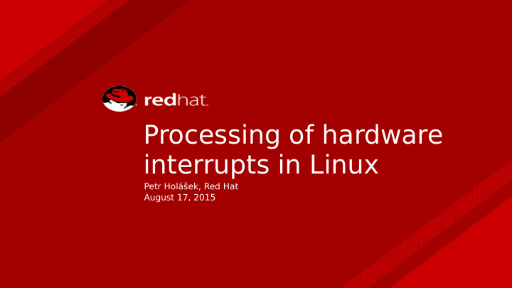 processing of hardware interrupts in linux