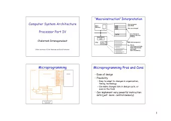 Computer System Architecture  User program  plus Data  Main  ADD  Memory  SUB  this can change!