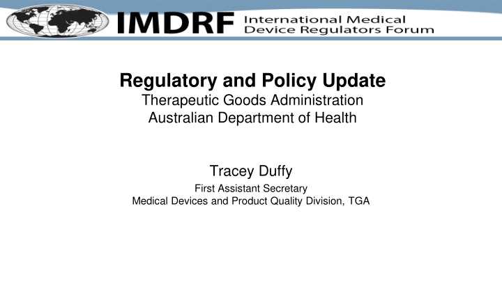 regulatory and policy update