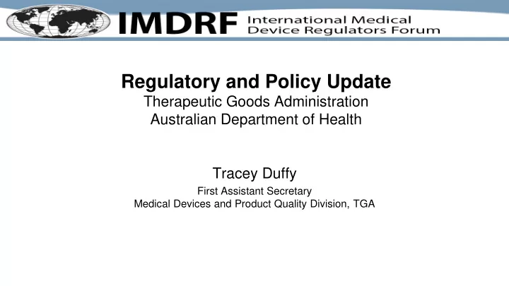 regulatory and policy update