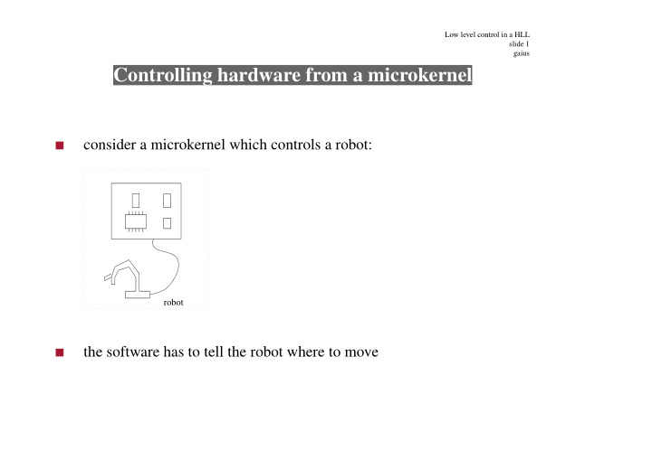 controlling hardware from a microkernel