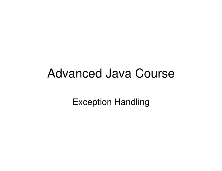 advanced java course
