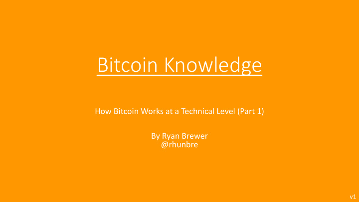 bitcoin knowledge