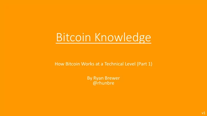 bitcoin knowledge