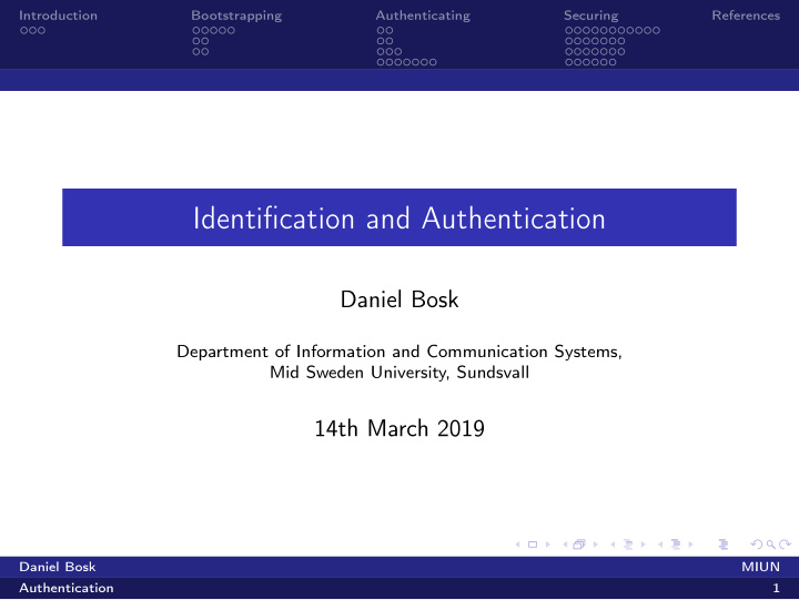 identification and authentication