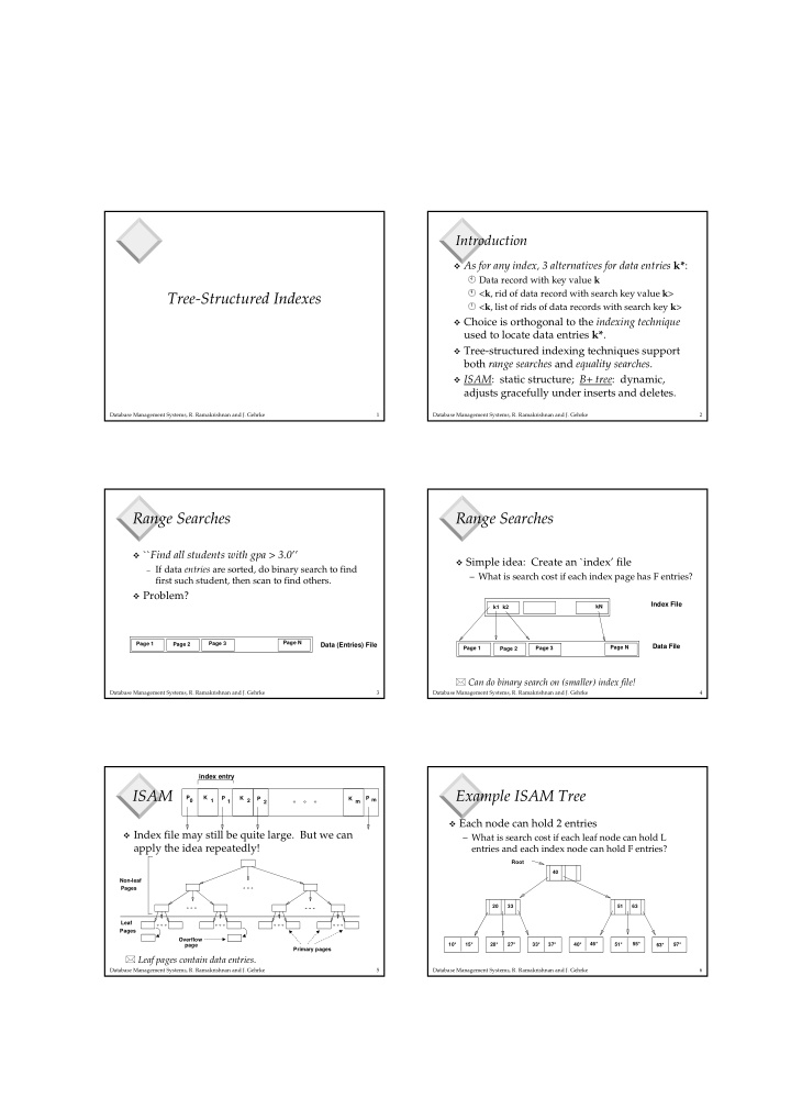 tree structured indexes