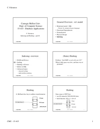General Overview - rel. model  Carnegie Mellon Univ.  Dept. of Computer Science   Relational