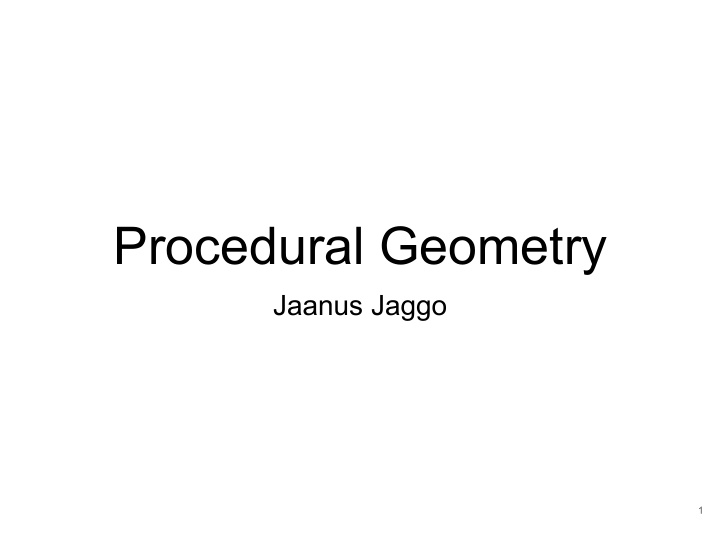 procedural geometry
