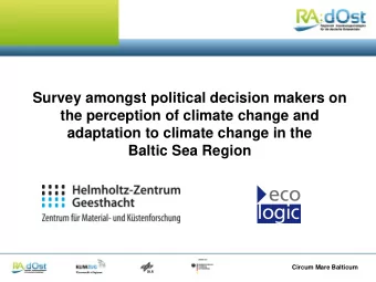 Circum Mare Balticum  Regional Adaptation Strategies for the  German Baltic Sea Coast (RADOST)