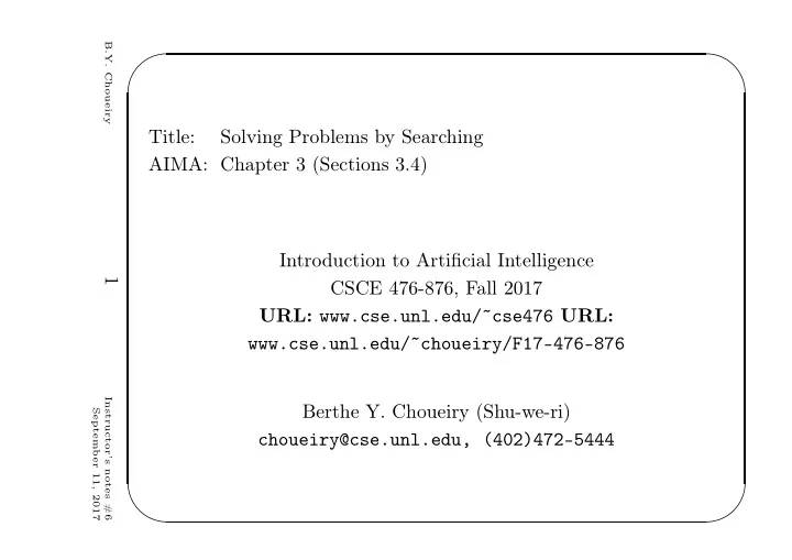 title solving problems by searching aima chapter 3