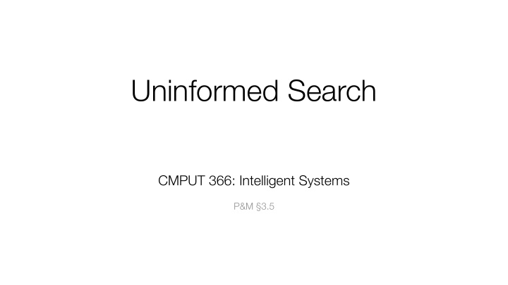 uninformed search