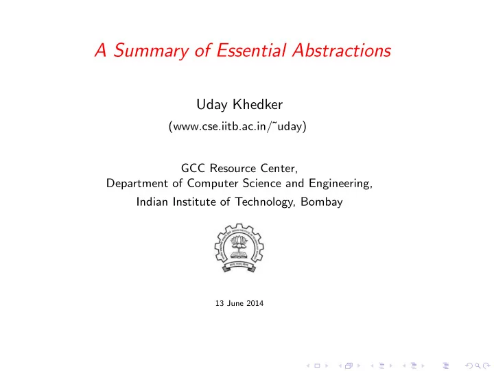 a summary of essential abstractions