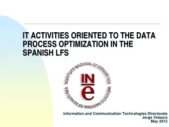 IT ACTIVITIES ORIENTED TO THE DATA  IT ACTIVITIES ORIENTED TO THE DATA  PROCESS OPTIMIZATION IN THE