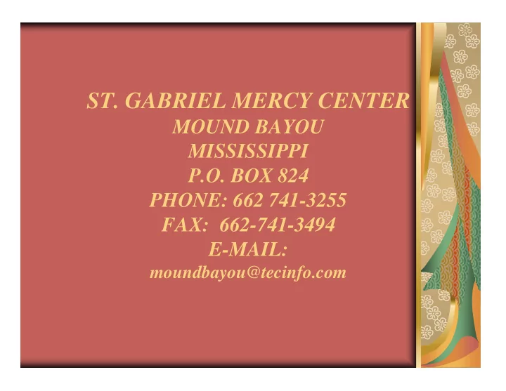 st gabriel mercy center