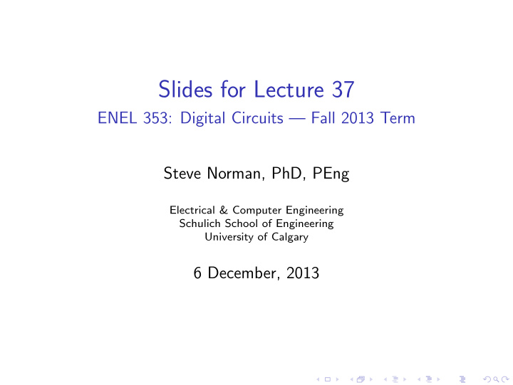 slides for lecture 37