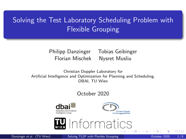 solving the test laboratory scheduling problem with