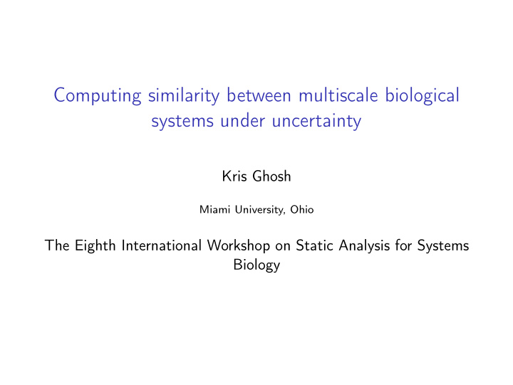 computing similarity between multiscale biological