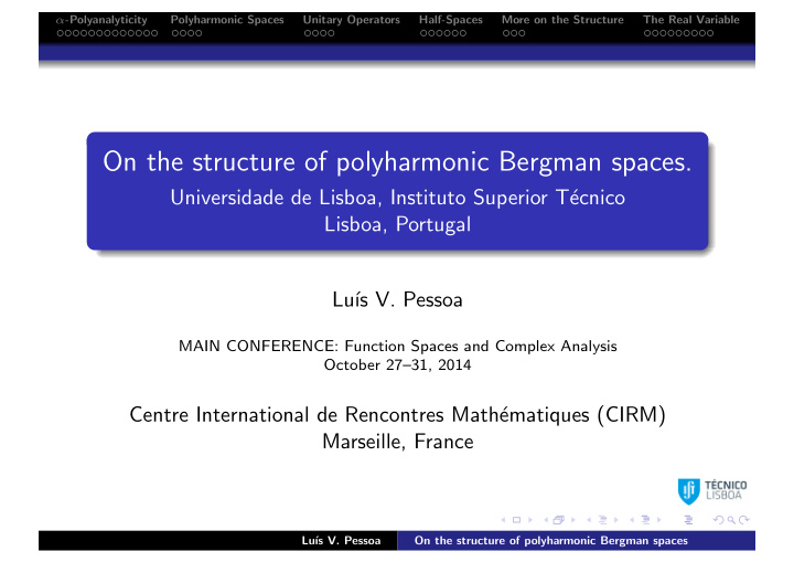 on the structure of polyharmonic bergman spaces