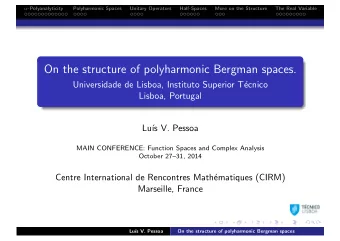 On the structure of polyharmonic Bergman spaces.  Universidade de Lisboa, Instituto Superior T