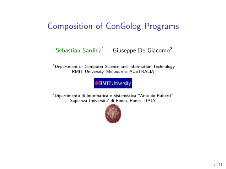 composition of congolog programs