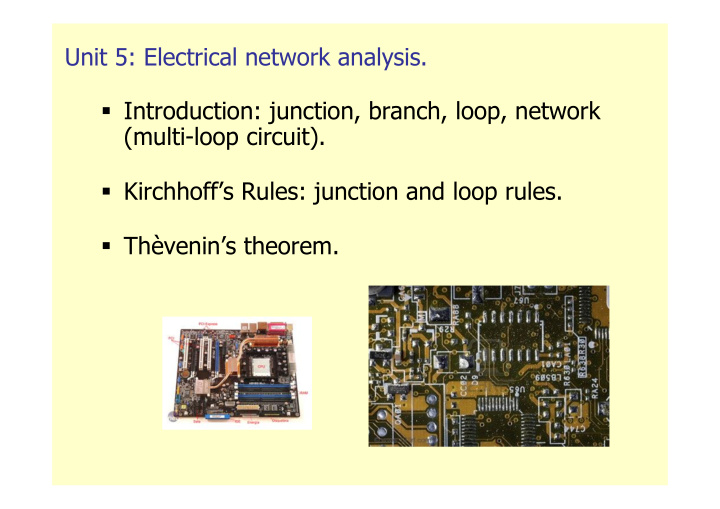 unit 5 electrical network analysis introduction junction