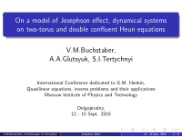on a model of josephson effect dynamical systems on two