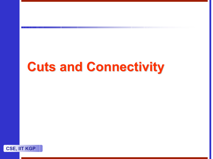 cuts and connectivity cuts and connectivity