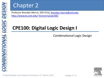 Chapter 2  Professor Brendan Morris, SEB 3216, brendan.morris@unlv.edu