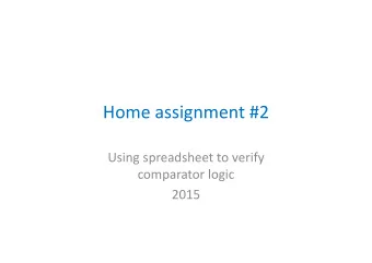 Home assignment #2 Using spreadsheet to verify comparator logic  2015 Spreadsheet template b&gt;a,
