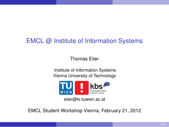 emcl institute of information systems