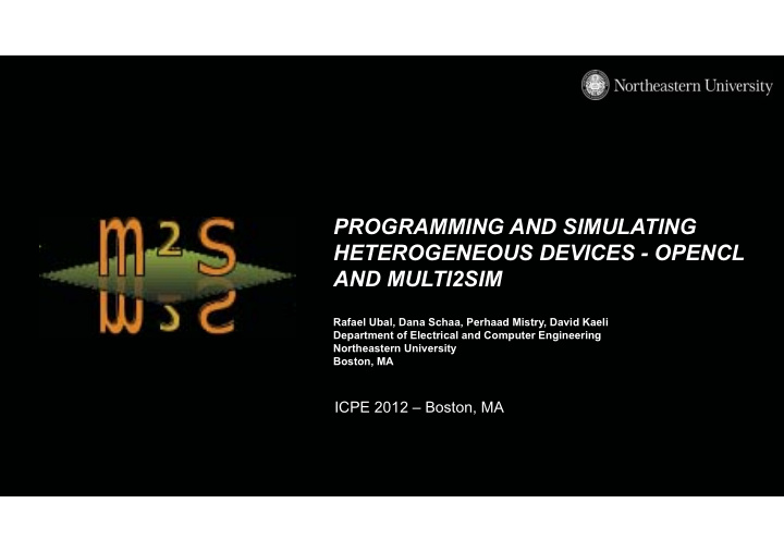 programming and simulating heterogeneous devices opencl
