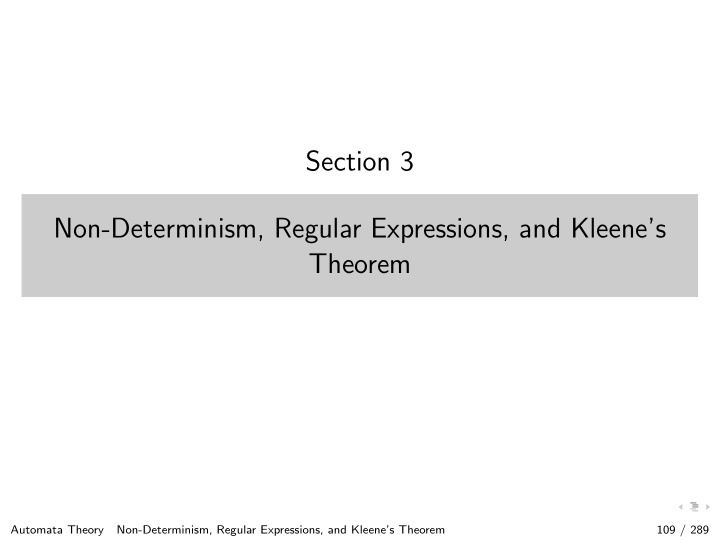 section 3 non determinism regular expressions and kleene