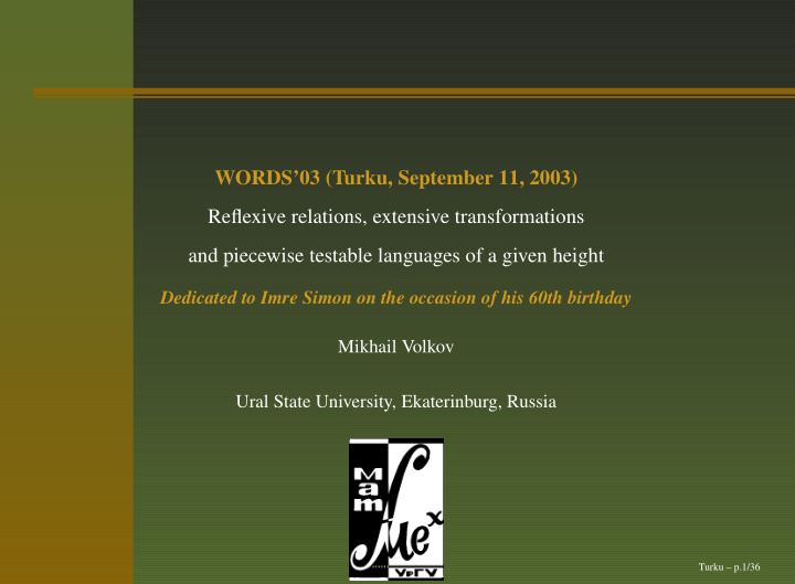 words 03 turku september 11 2003 reflexive relations