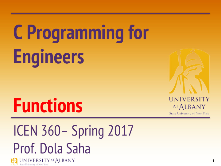 c programming for engineers functions
