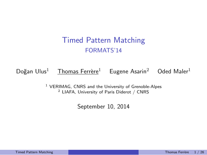 timed pattern matching