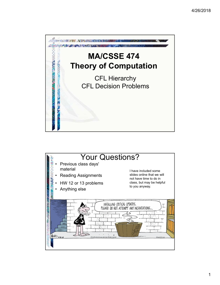 ma csse 474 theory of computation