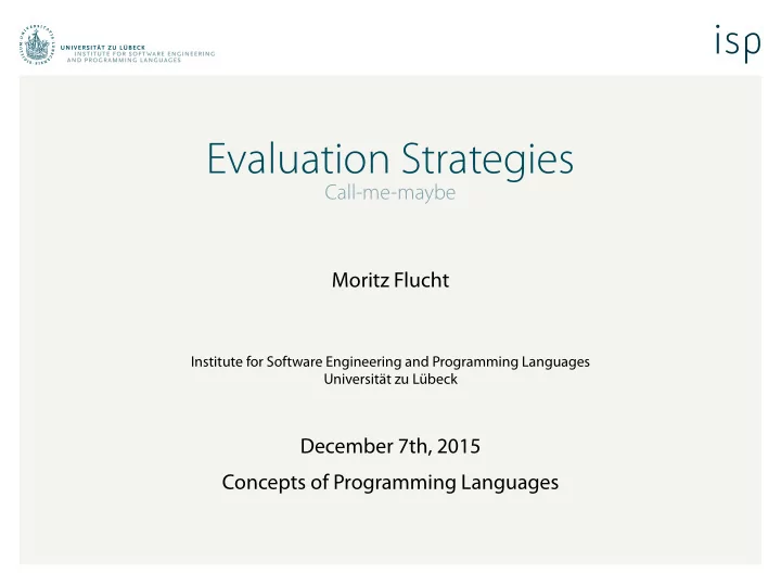 evaluation strategies